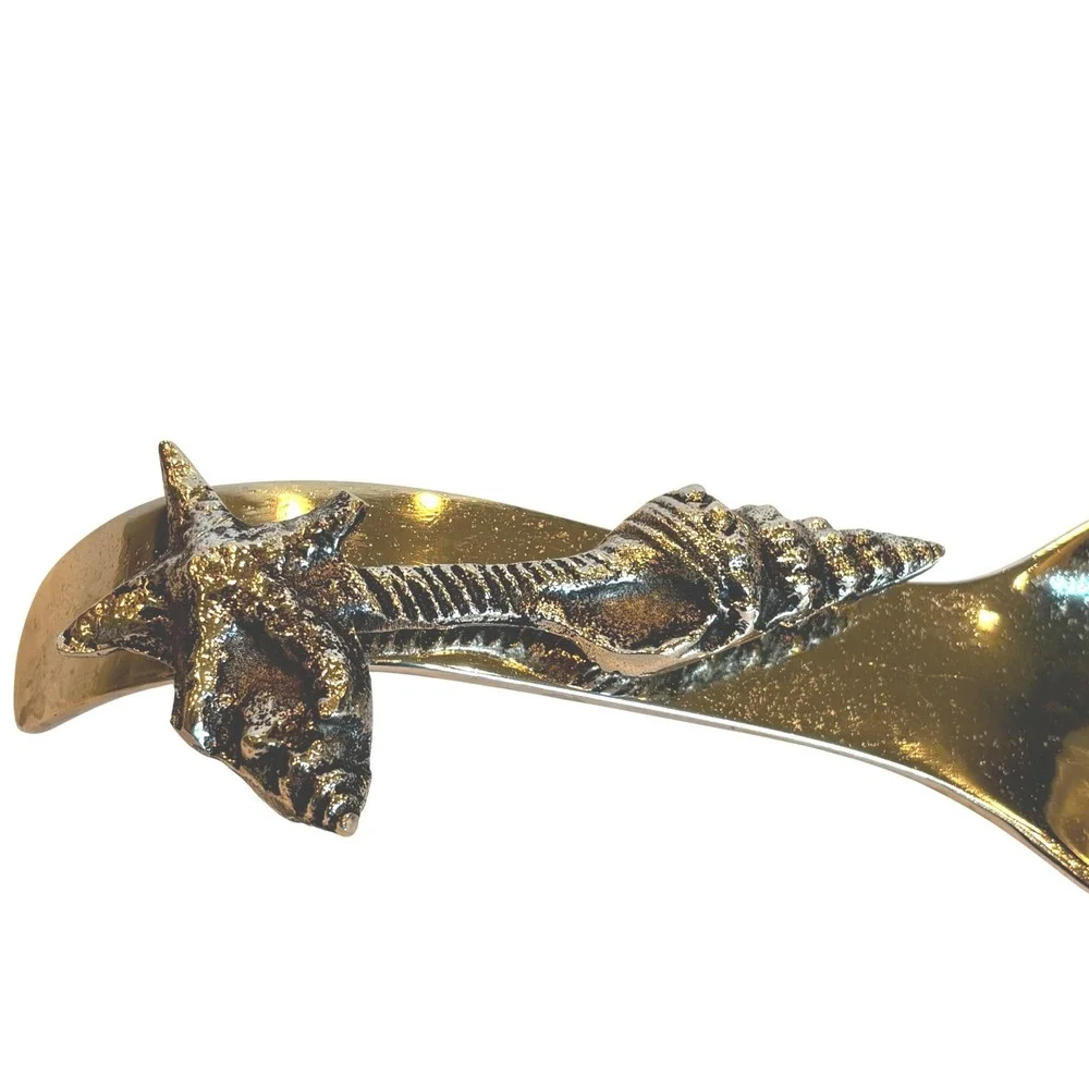 New Metal Spoon Rest Nautical Starfish Seashell‎ Beach Coastal Decor Gift